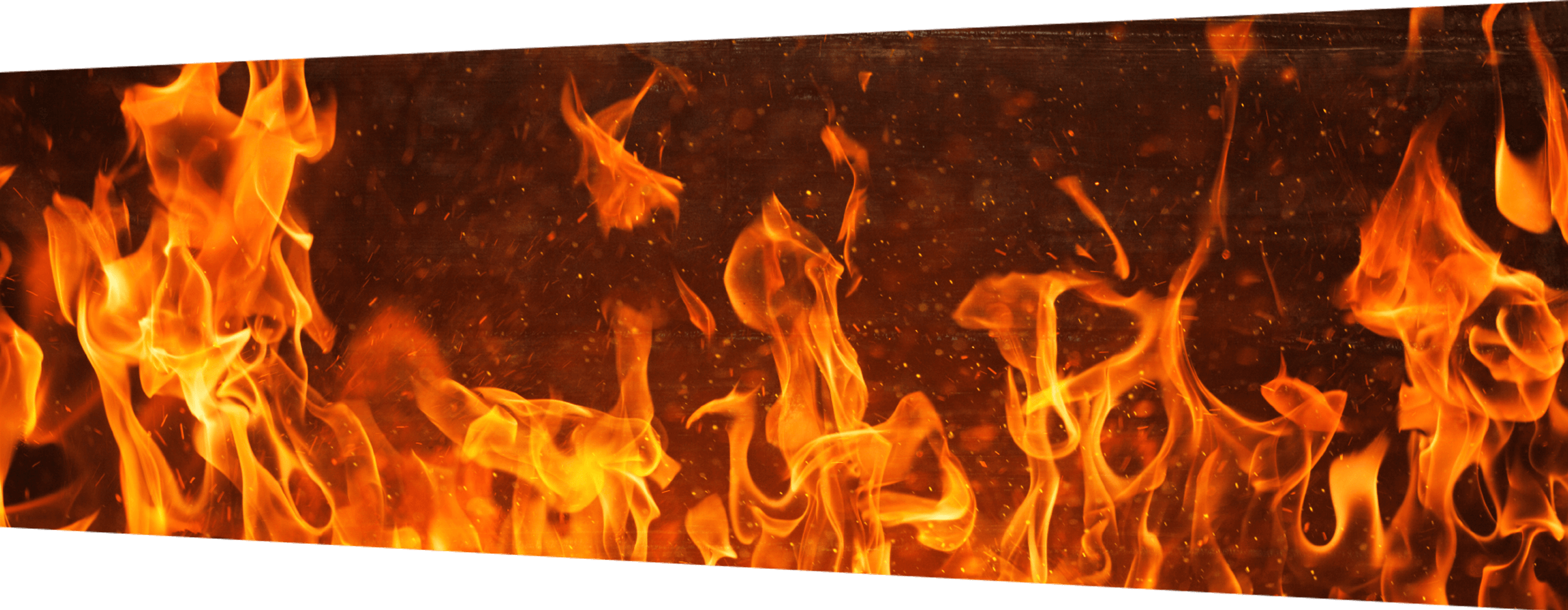 Image Of Flames - Fire Restaurant Background (2516x978), Png Download