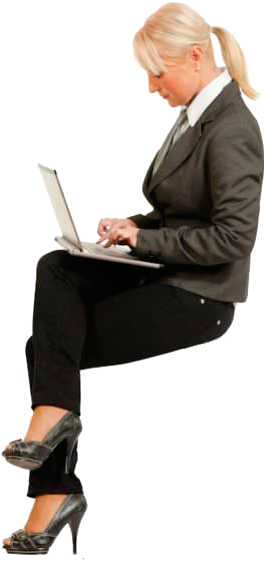 Cutout Woman Sitting Laptop People Cutout, People Png, - Business Person Sitting Png (310x567), Png Download