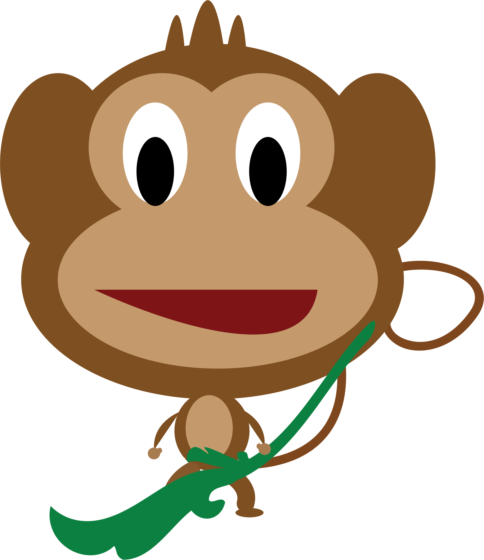 Ape Cartoon Baby Monkeys Mammal - Cartoon Monkey Shower Curtain (649x750), Png Download