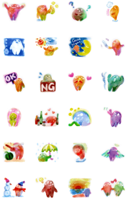 Sell Line Stickers Watercolor Stickers By Ryah Personas (420x673), Png Download