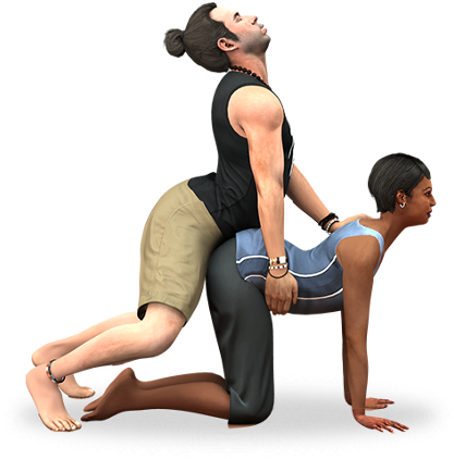 Download File - Yoga Poses For 2 (450x479), Png Download