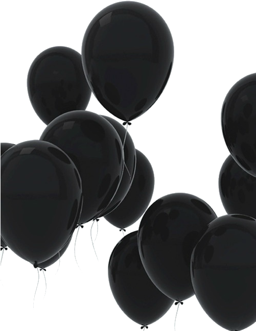 Black, Balloons, And White Image - Black Balloon (500x662), Png Download