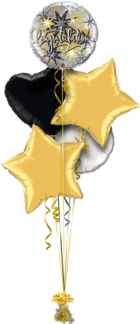 Download Hd Congratulations Gold And Black Congratulations Balloon Gold And Black Balloons Png Transparent Png Image Nicepng Com