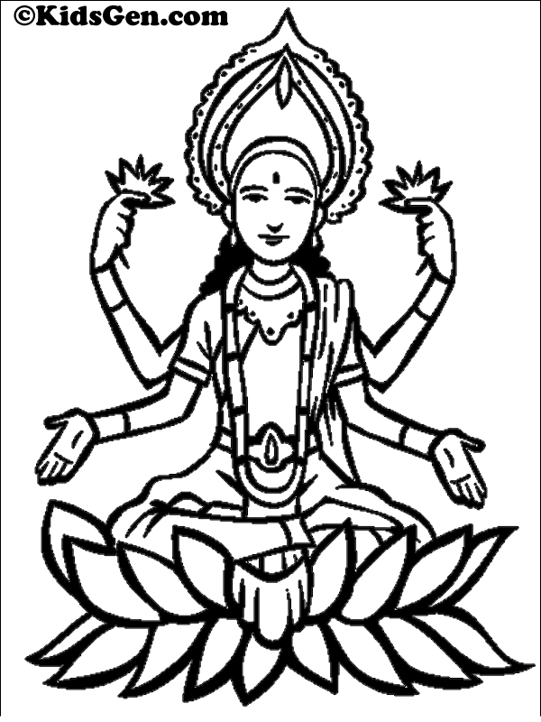 Png Stock Cards Drawing Diwali - Hindu Gods Colouring Pages (600x800), Png Download