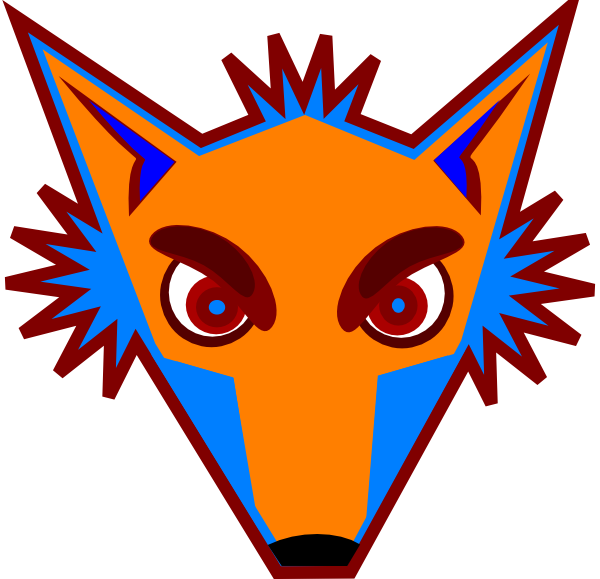 Blue Fox Head Clip Art - Red Fox Drawing Face (600x579), Png Download