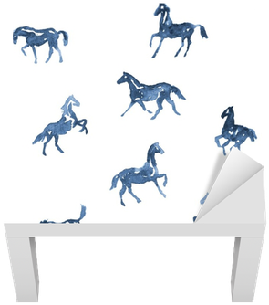 Watercolor Hand Painting Horses Pattern - Horse Background Drawing (400x400), Png Download