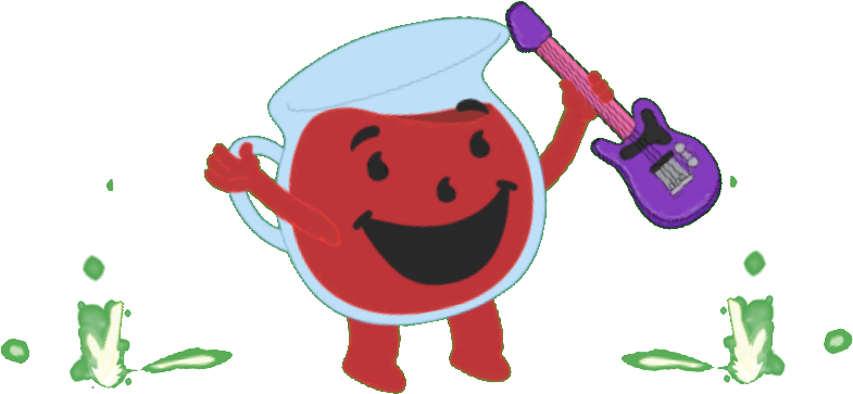 Kool Aid Man Rock Out - Cartoon (803x389), Png Download