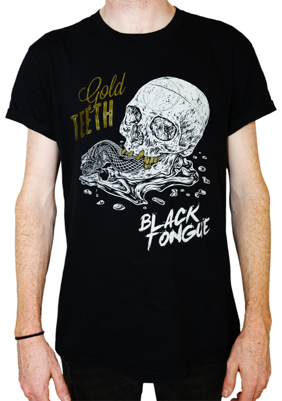 Image Of Gold Teeth Black Tongue - Jojo Killer Queen Shirt (560x797), Png Download