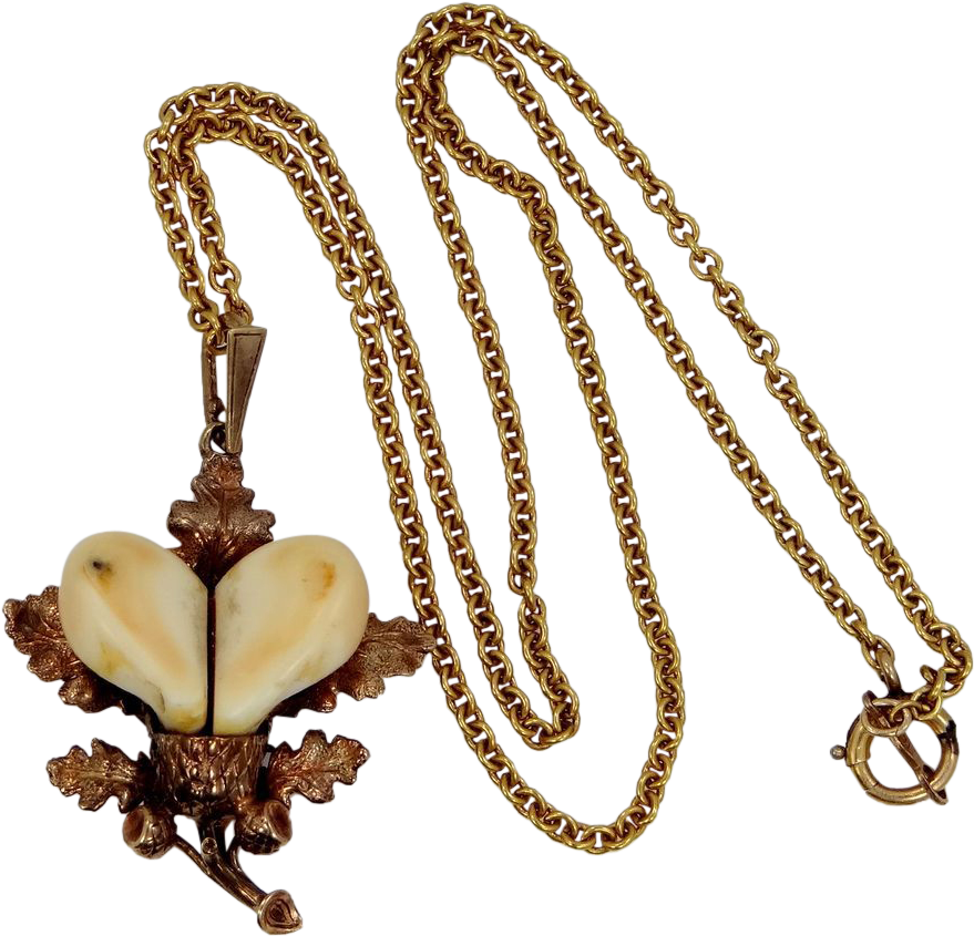 Victorian Gold Hunters Trophy Necklace With Elks Teeth - M's Collection エムズ コレクション クラウン シルバー ペンダント ストーン 王冠 (878x878), Png Download