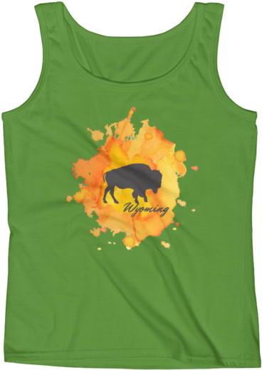 Wyoming Watercolor Burst Bison - Beach Volleyball Shirt Mock Up (600x600), Png Download