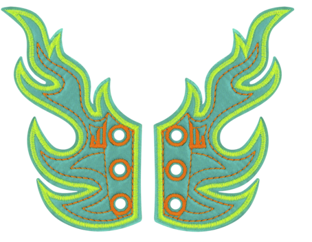 Turq Flames - Shwings Shoe Accessories: Awareness Baby Pink Flame (479x355), Png Download