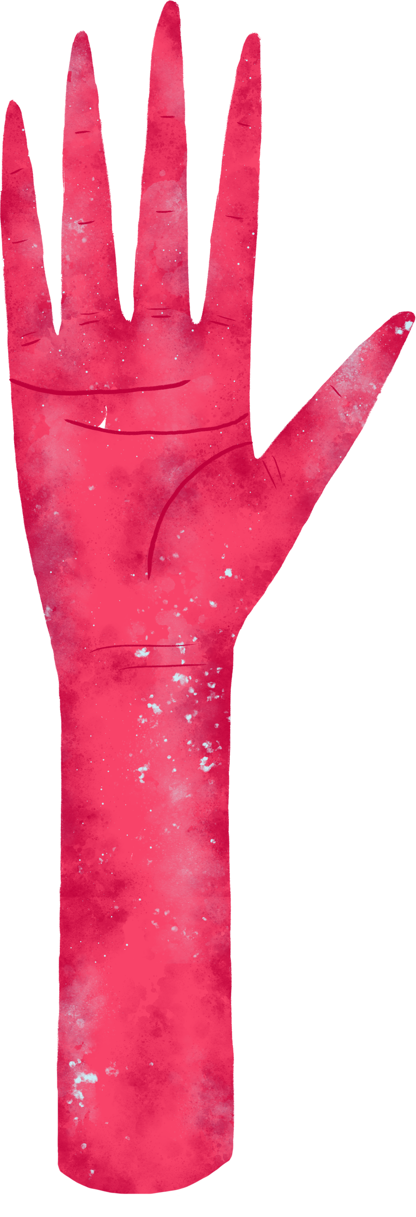 Pink Palm Hand Painted Transparent - Innovation (856x2500), Png Download