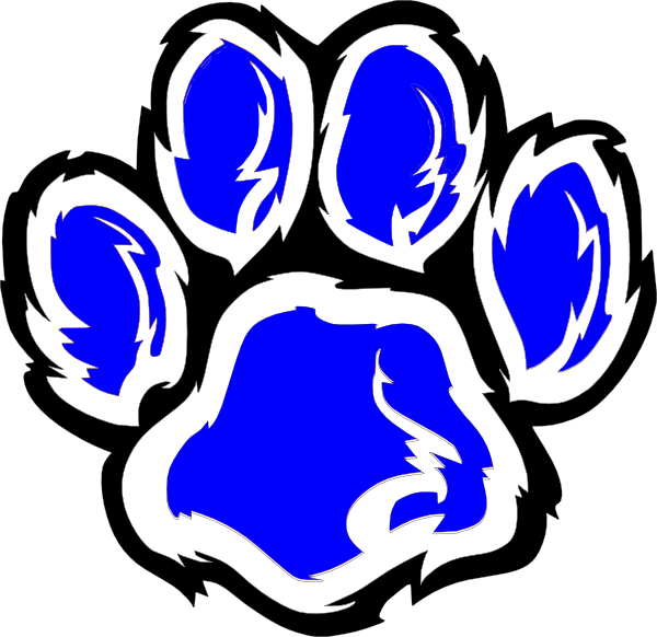 Wildcat Paw Png Png Black And White Library - Purple Glitter Paw Print (600x582), Png Download