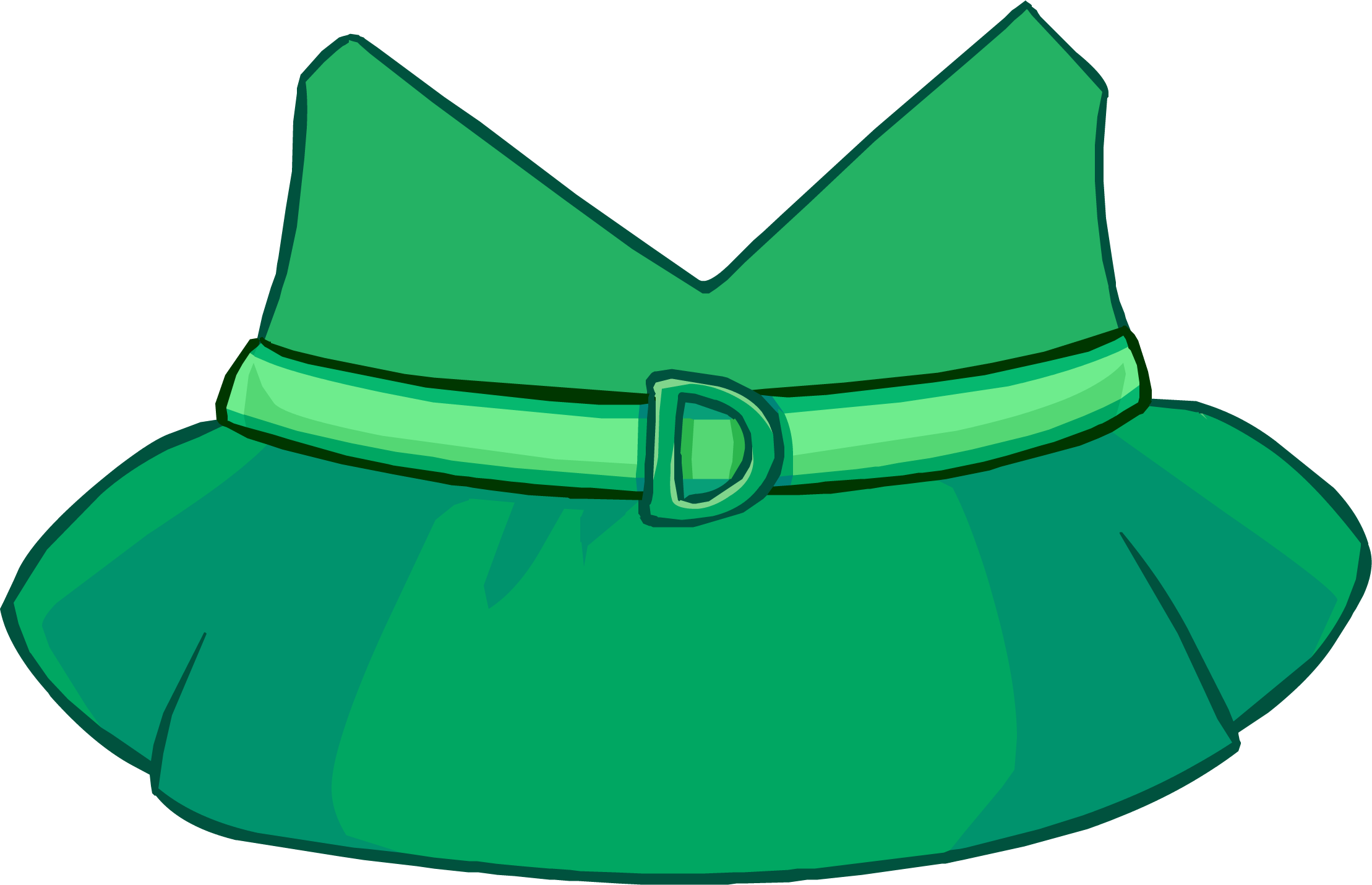Disgusted Dress Icon - Club Penguin Green Dress (2218x1431), Png Download
