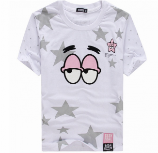 Stay Real Patrick Star Fish Crewneck T-shirt - Cartoon (600x315), Png Download