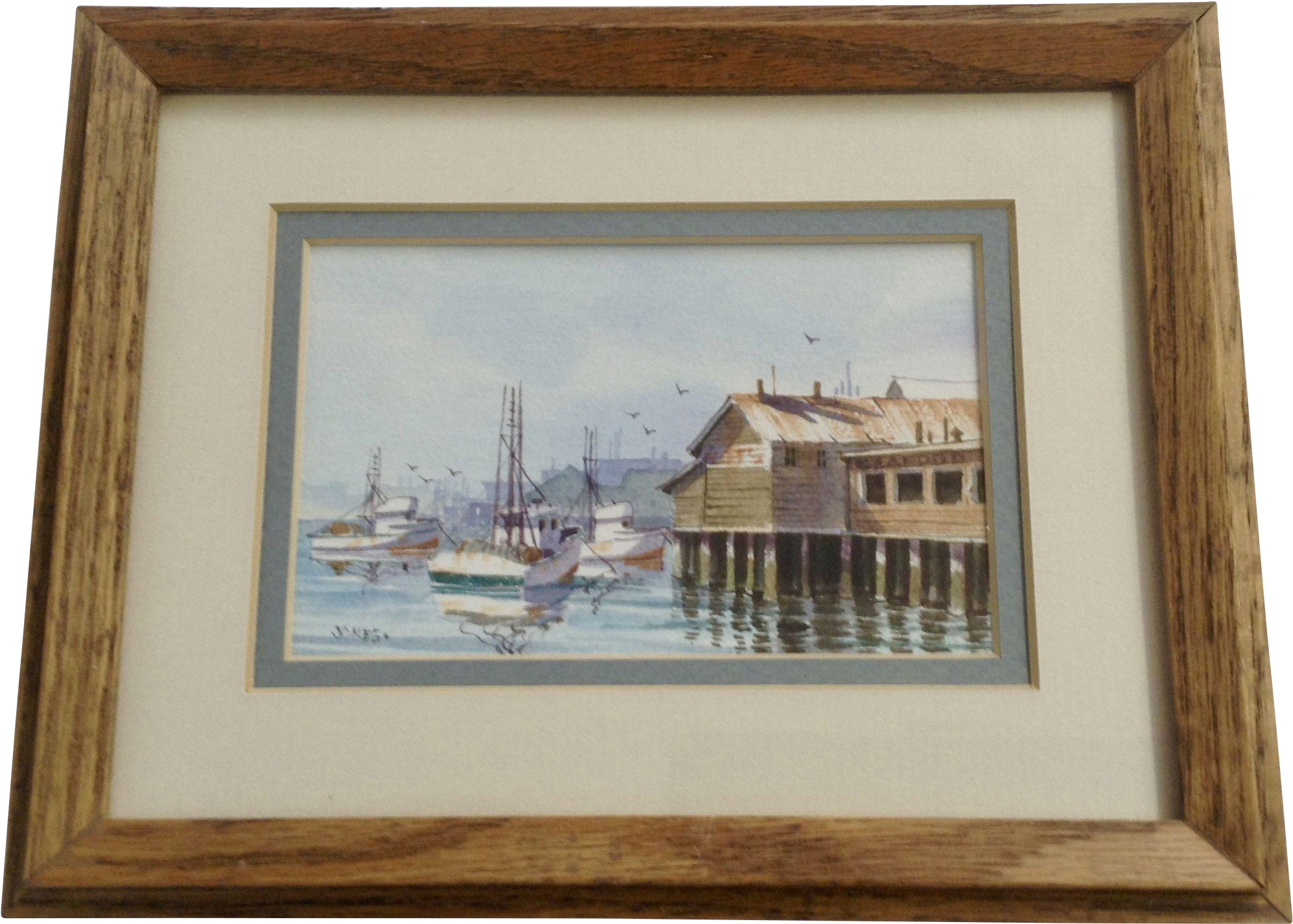 Betsy Jones, Restaurant Down At The Marina Watercolor - Picture Frame (1994x1994), Png Download