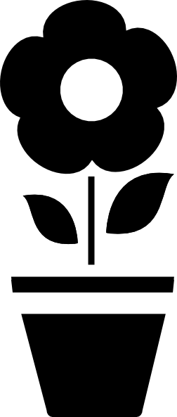 Pot Flower Icon Clipart Png For Web (252x593), Png Download