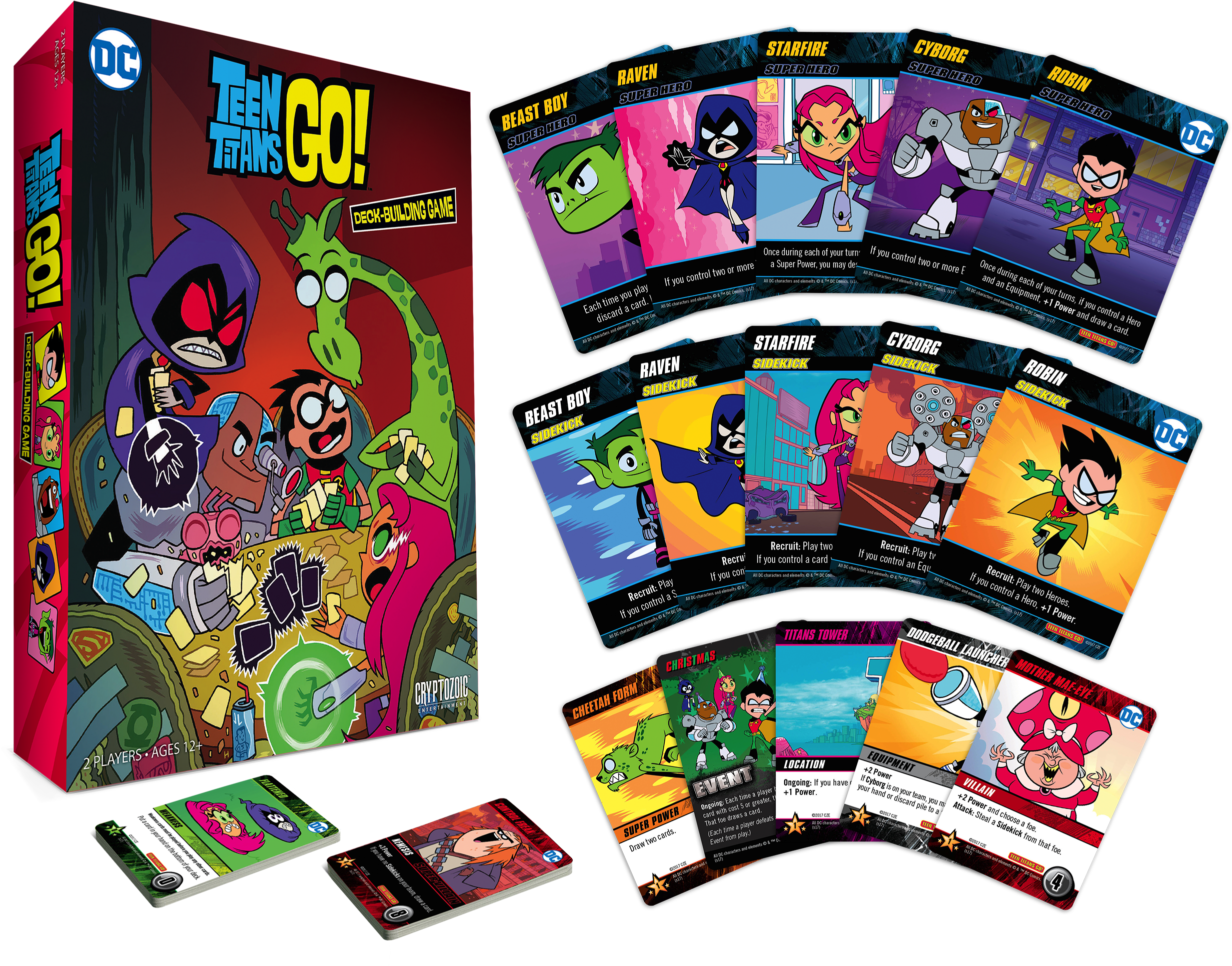 Teen Titans Go Deck-building Game Components - Teen Titans Go Deck Builder (2801x2016), Png Download