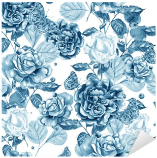 Beautiful Watercolor Pattern With Flowers Rose And - Watercolor Painting (400x400), Png Download