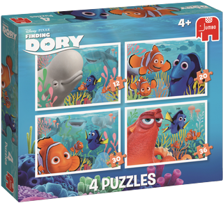 Disney Finding Dory 4in1 Puzzle - Disney Pixar Finding Dory 4in1 Puzzle (630x335), Png Download