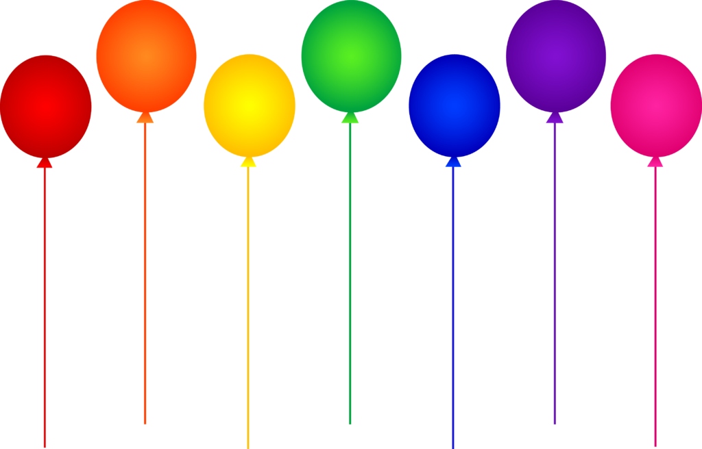 Watercolor Set For Holiday,birthday Balloons, Flags, - Red Green Yellow Orange Blue Balloon (1024x656), Png Download