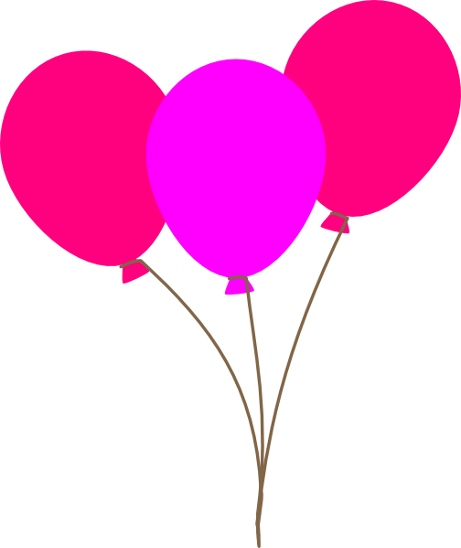 Pink Balloons Vector Png (504x599), Png Download
