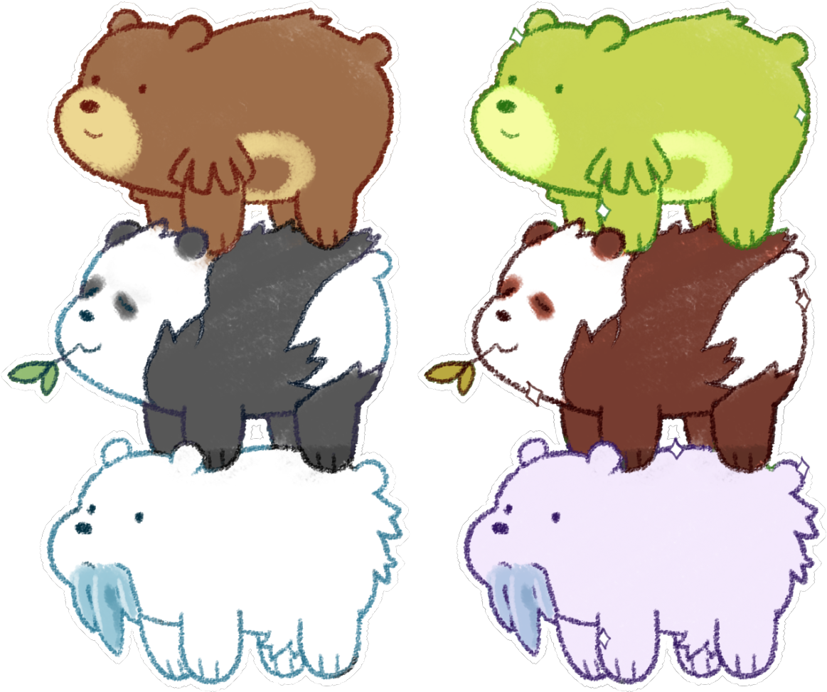 Pokemon Fan Art Doodle Digital 2015 Mynosart We Bare - Bear Pokemon Fanart (500x416), Png Download