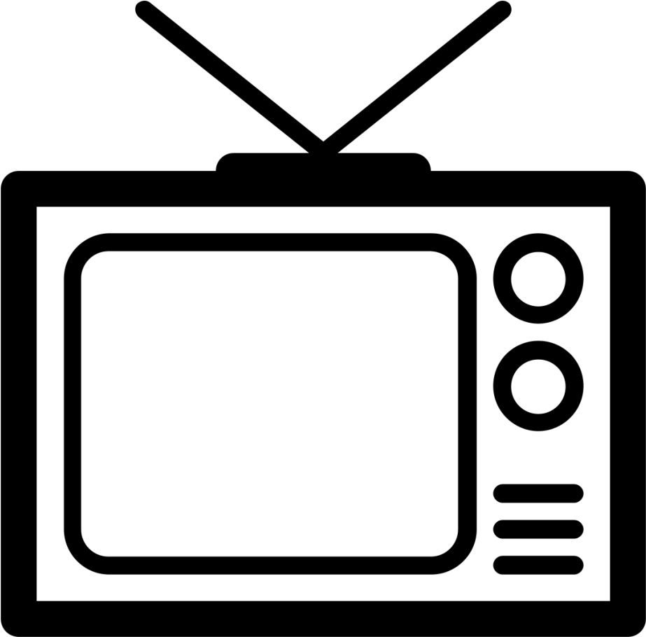 Banner Black And White Download Radio Black And White - Radio And Television Png (1024x1024), Png Download