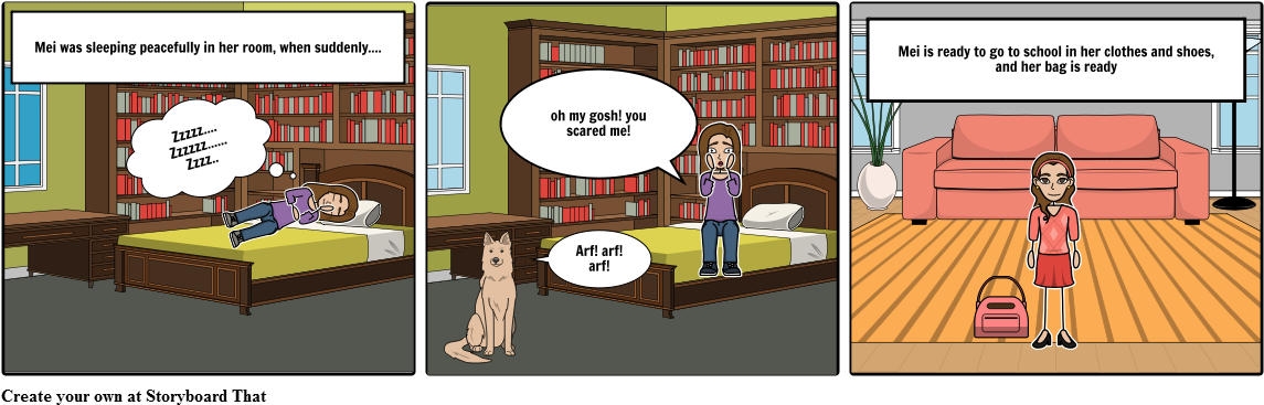 Mei And Her Life - Cartoon (1164x385), Png Download