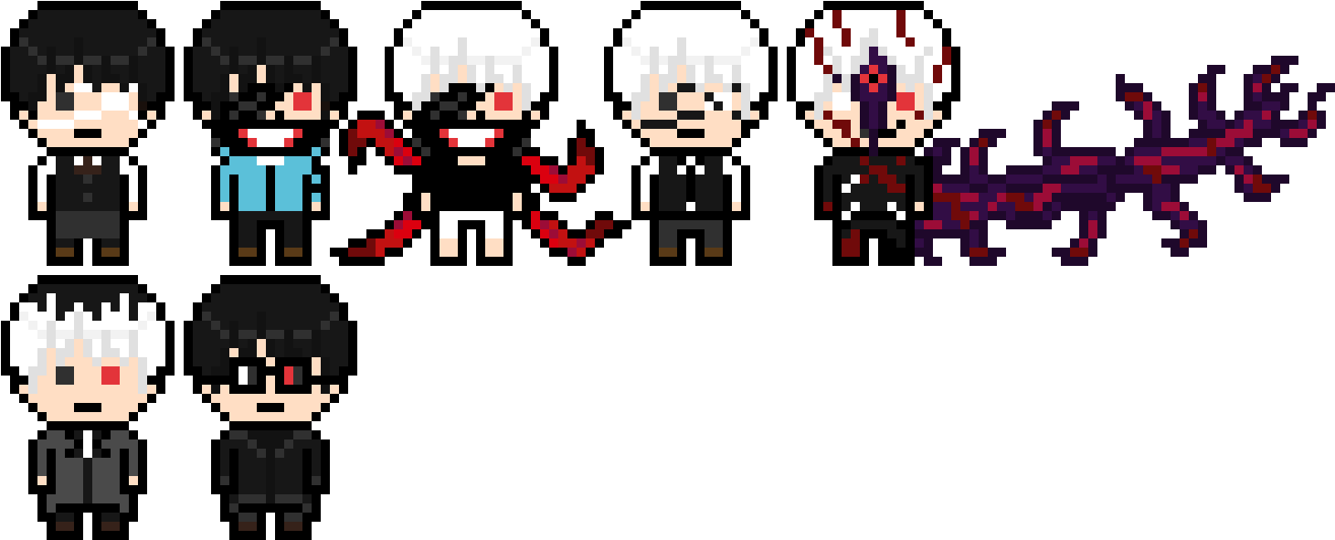 Kaneki Ken Danganronpa Pixel Arts - Tokyo Ghoul Pixel Art (1480x630), Png Download