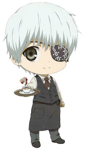 I Made A Transparent Waiter Kaneki From The The Coaster - Hombre Anime Chibi Kawaii (288x500), Png Download