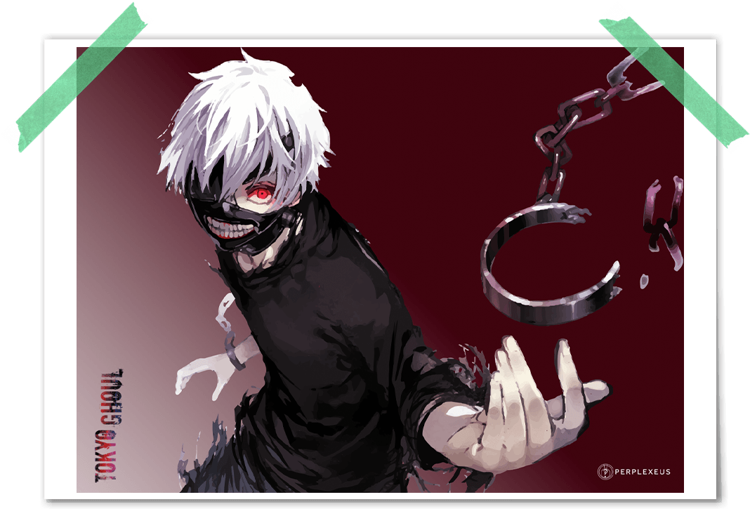Tokyo Ghoul Kaneki Water Colour Style Digital Art Poster - Shingeki No Kyojin Vs Tokyo Ghoul (1080x1080), Png Download