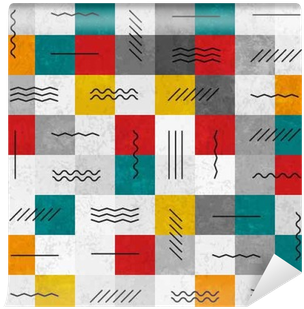 Retro Colors Abstract Seamless Pattern With Geometric - Vinyl Wall Mural (400x400), Png Download
