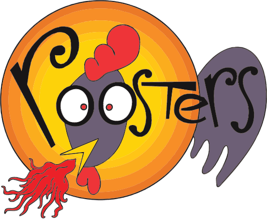 Roosters Hot Wings Logo Grand Junction Colorado - Roosters Grand Junction (552x452), Png Download