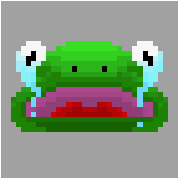 Sad Frog - Pixel Art (410x400), Png Download