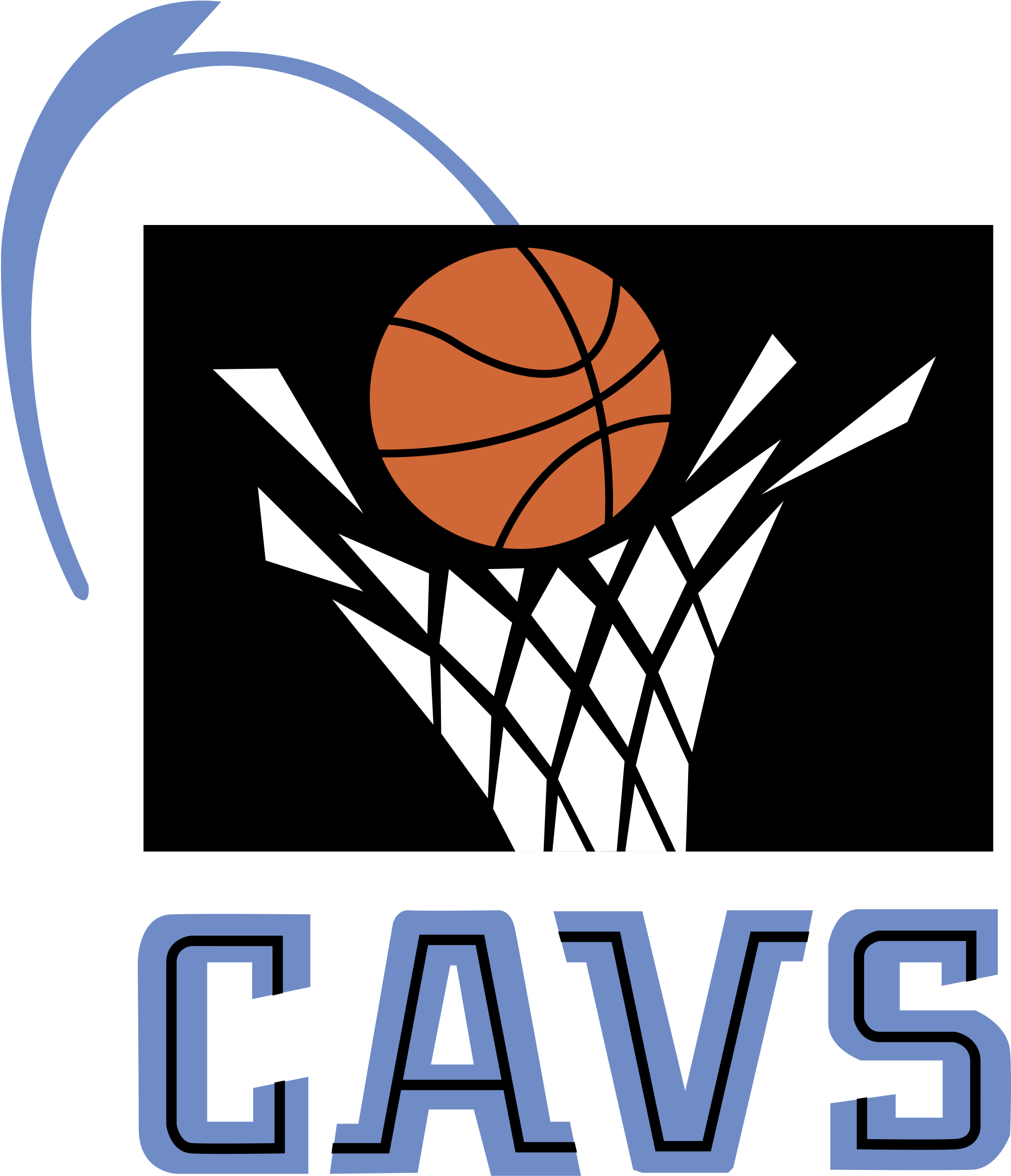 Cleveland Cavs Logo Png Transparent - Cleveland Cavaliers Retro Logo (2400x2400), Png Download