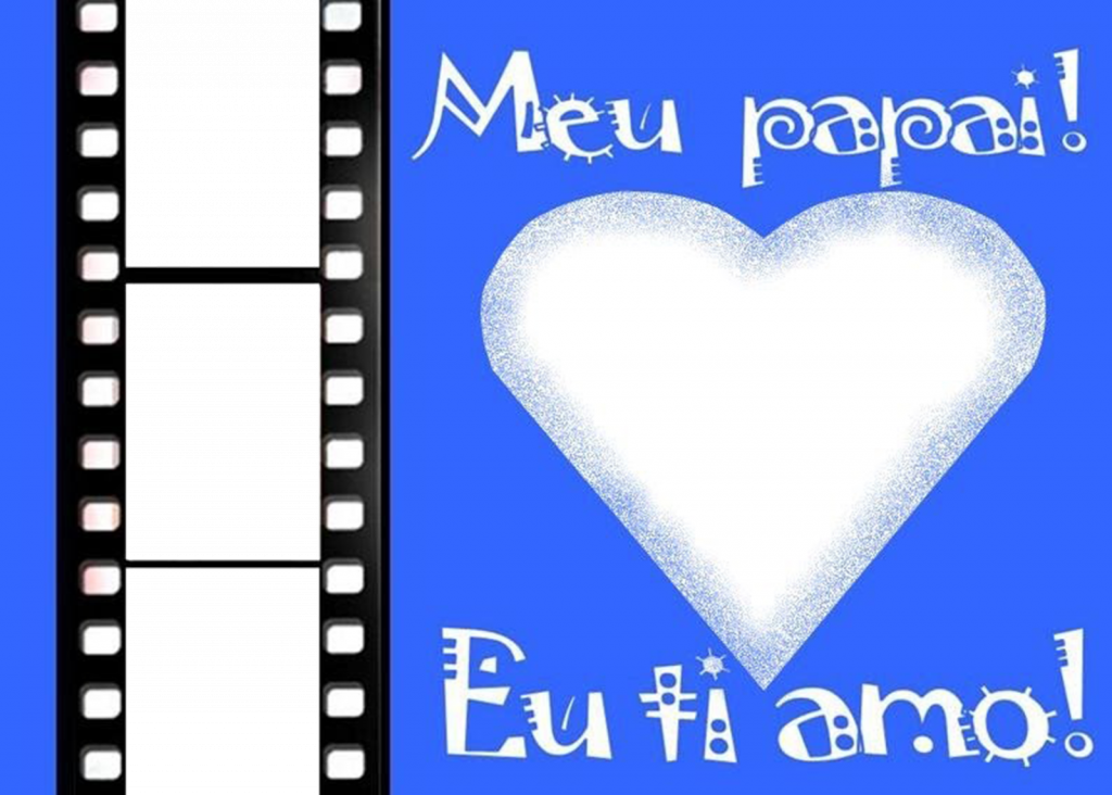 Molduras Para Fotos Dia Dos Pais - Moldura Dia Dos Pais 3 Fotos Png (1024x732), Png Download