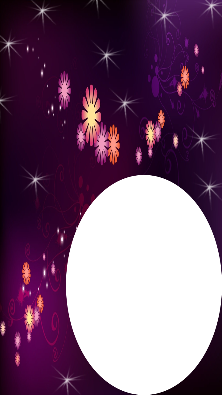 Purple Flower Frame - Purple (720x1280), Png Download