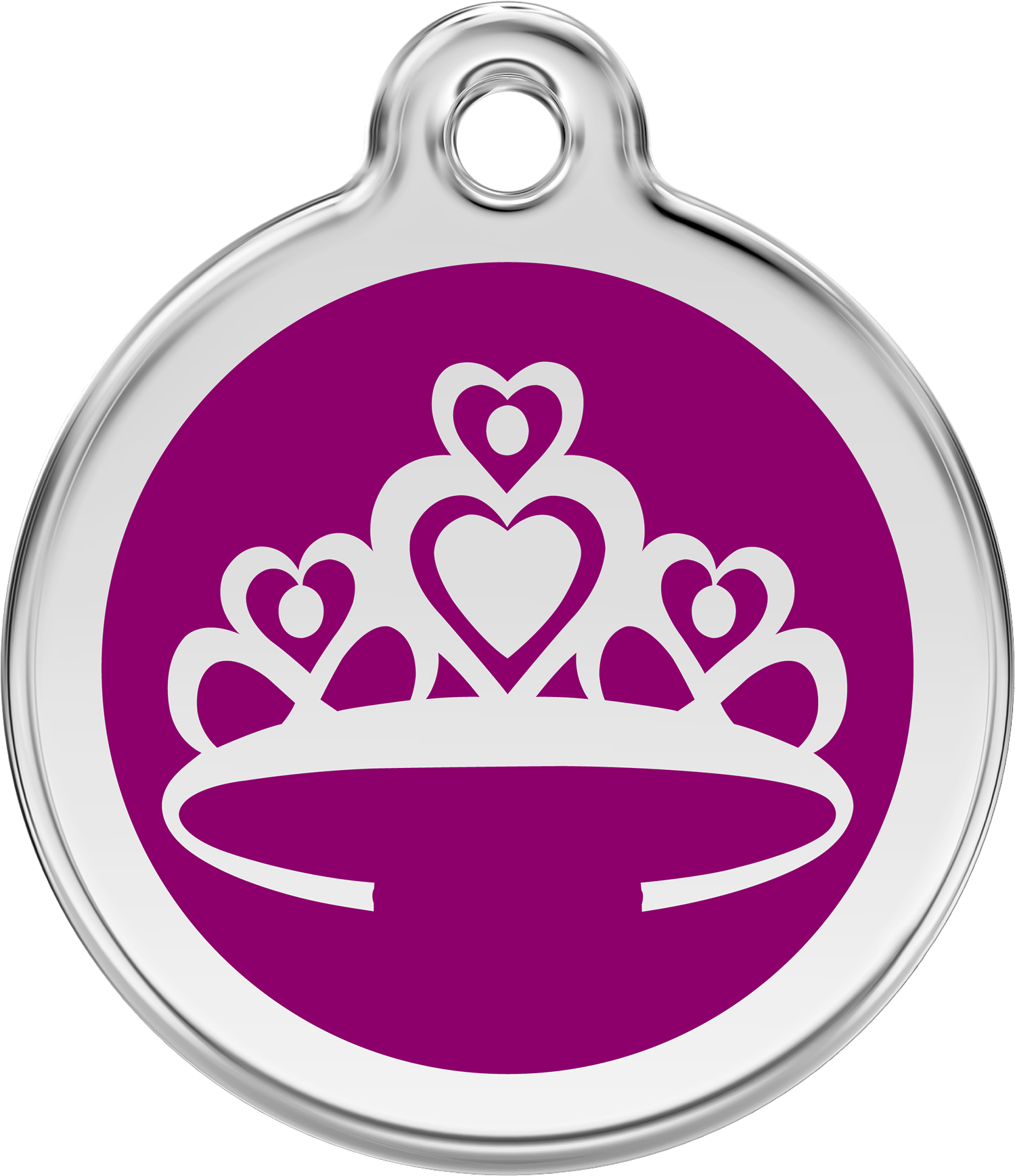 Purple Crown - Red Dingo Crown Cat Id Tag - Hot Pink (1500x1738), Png Download