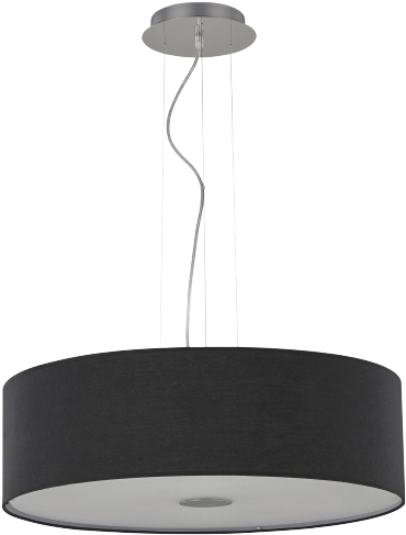 Shade Hanging Light Ø500mm/ Classic/ Fabric /shade/ - Ideal Lux 122243 Woody 4 Light Pendant Black Lighting (383x500), Png Download