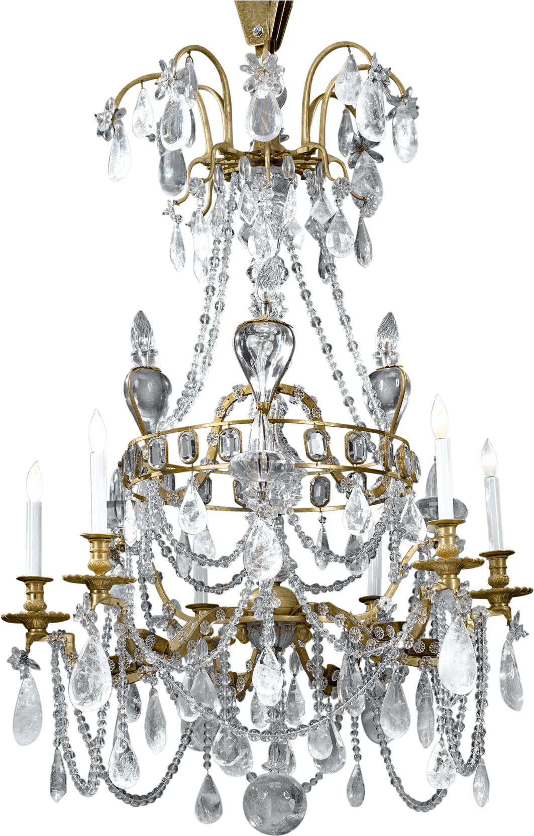Rock Crystal Chandelier, 18th Century - 18th Century Chandelier (1400x1750), Png Download