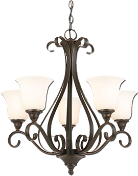 Classic Chandeliers - Hampton Bay 5-light Oil-rubbed Bronze Chandelier-iay8115a-4 (300x400), Png Download