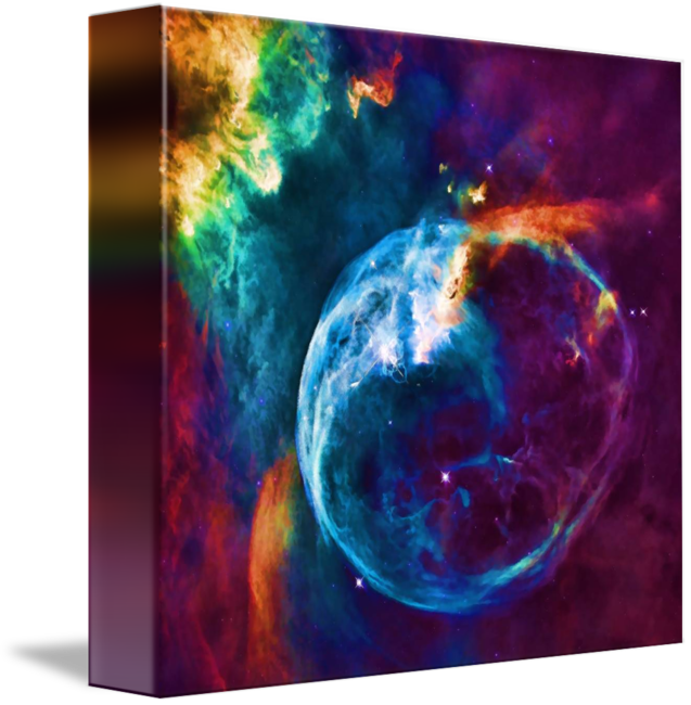 Graphic Free Stock Vibrant Watercolor Of Cosmic Bubble - Weewado Leinwandbild - Künstler - Der Raum Größe 50x50 (637x650), Png Download