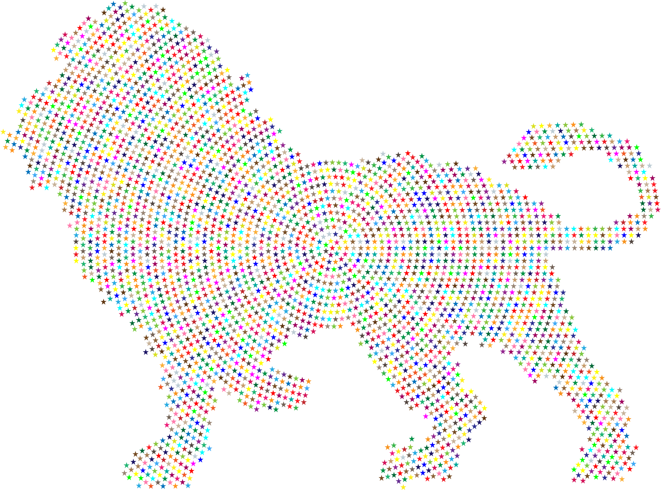 This Free Icons Png Design Of Colorful Lion Stars (2320x1718), Png Download