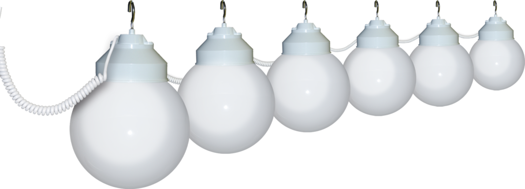 Light Up The Outdoors With Our Six And Ten Globe, Weather - Polymer Products 110-v String Light (1024x369), Png Download