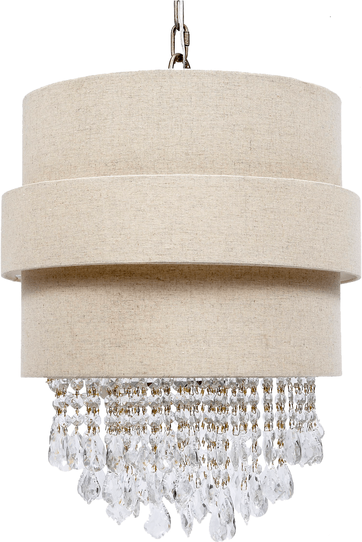 Unique Kathryn Beige Linen And Crystal Chandelier - Chandelier Beige (1200x1200), Png Download