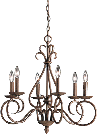 Tentwares - Kichler 1713 Norwich Single-tier Candle-style Chandelier (900x675), Png Download