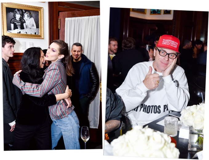 Left, Inez And Bella Hadid Share A Hug - Bella Hadid (690x534), Png Download