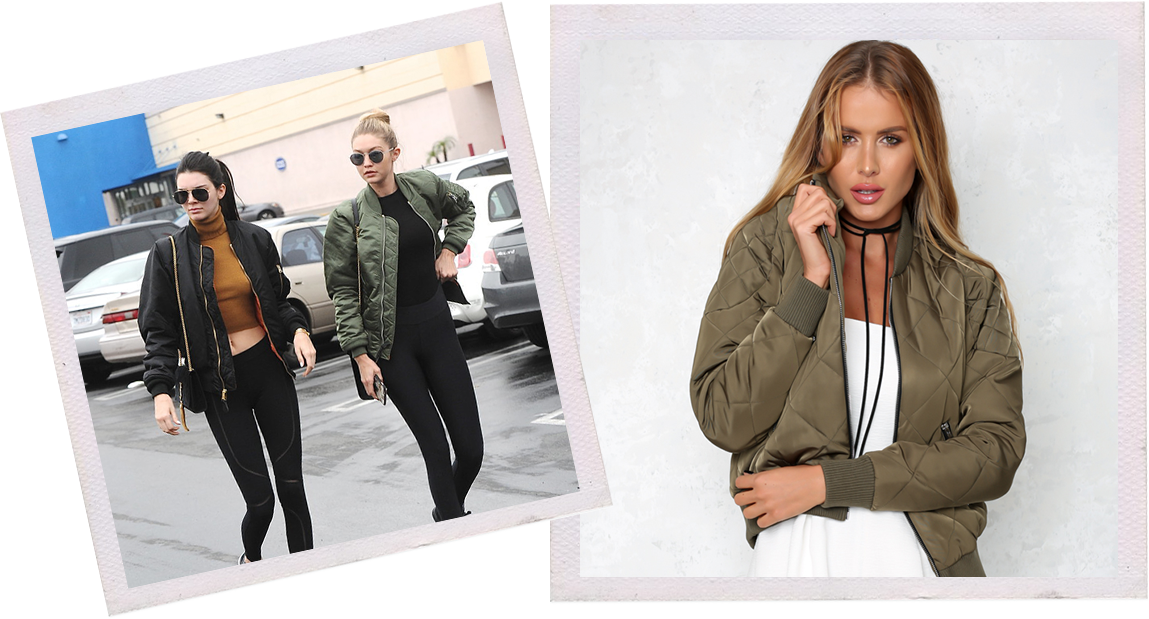Kendall Jenner And Gigi Hadid Wearing Military Inspired - Gigi Hadid (1149x619), Png Download
