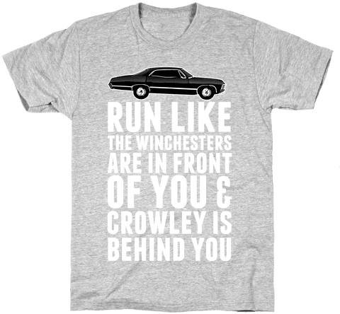 Run Like The Winchesters Mens T-shirt - Hello Darkness My Old Friend Shirt (484x484), Png Download